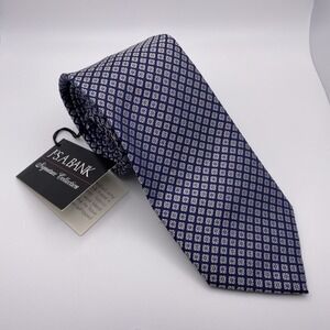 JOS A BANK Signature Collection Grey Geo Diamond Star silk tie 58"